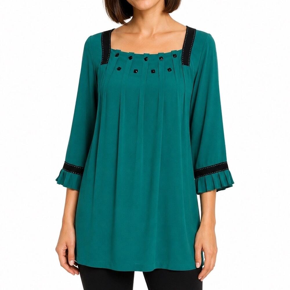 XS Simply Chloe Dao Emerald Green Pleated Retro Twiggy Mini Shift Dress